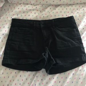 comfy black jean shorts